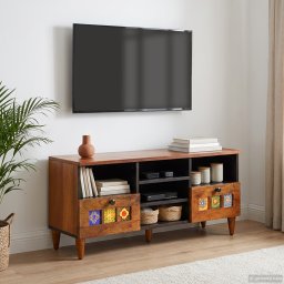 vidaXL TV-kast Walnotenhout 100 x 33 x 46 cm Massief Mango Hout
