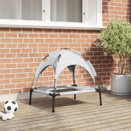 vidaXL Hondenbed Zilvergrijs 62 x 48 x 61 cm Staal