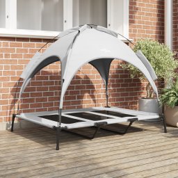 vidaXL Hondenbed Zilvergrijs 122 x 93 x 106,5 cm Staal