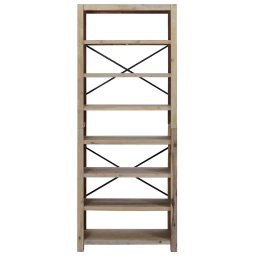 vidaXL Boekenkast met 7 schappen 80x30x200 cm massief acaciahout