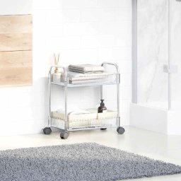 vidaXL Opbergtrolley 2-laags 37x28x43,5 cm acryl transparant