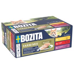 12x85g Bozita Mousse Mixed Farm natvoer voor katten