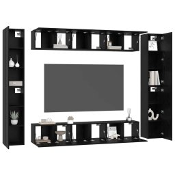 vidaXL Tv-meubelset 10 st 30,5 x 30 x 90 cm Zwart Eiken