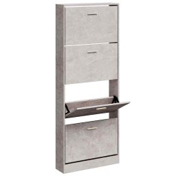 vidaXL Schoenenkast 59x17x150 cm bewerkt hout betongrijs