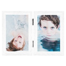 vidaXL Fotolijst tweeluik 2x(21x29,7 cm) wit