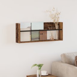 vidaXL Tijdschrift Rek met plank Oudhout 80 x 12 x 30 cm Bewerkt hout