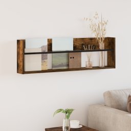 vidaXL Tijdschrift Rek Gerookt eiken 100 x 12 x 30 cm Bewerkt hout