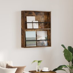 vidaXL Tijdschrift Rek Gerookt eiken 60 x 12 x 70 cm Bewerkt hout
