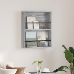 vidaXL Tijdschrift Rek Grijs Sonoma 60 x 12 x 70 cm Bewerkt hout