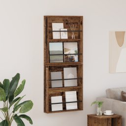 vidaXL Tijdschrift Rek 2 st Oudhout 60 x 12 x 70 cm Bewerkt hout