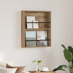vidaXL Tijdschrift Rek Artisan Eiken 60 x 12 x 70 cm Bewerkt hout