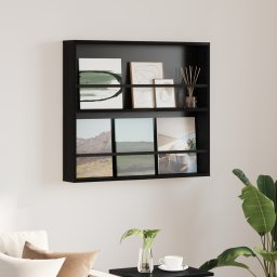 vidaXL Tijdschrift Rek Zwart Eiken 80 x 12 x 70 cm Bewerkt hout
