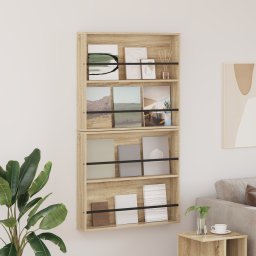 vidaXL Tijdschrift Rek 2 st Sonoma Eiken 80 x 12 x 70 cm Bewerkt hout
