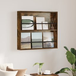 vidaXL Tijdschrift Rek Gerookt eiken 80 x 12 x 70 cm Bewerkt hout