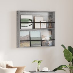 vidaXL Tijdschrift Rek Grijs Sonoma 80 x 12 x 70 cm Bewerkt hout