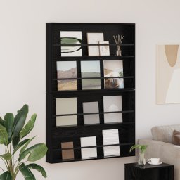 vidaXL Tijdschrift Rek 2 st Zwart Eiken 100 x 12 x 70 cm Bewerkt hout