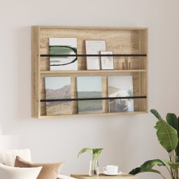 vidaXL Tijdschrift Rek Sonoma Eiken 100 x 12 x 70 cm Bewerkt hout
