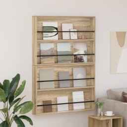 vidaXL Tijdschrift Rek 2 st Sonoma Eiken 100 x 12 x 70 cm Bewerkt hout