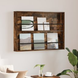 vidaXL Tijdschrift Rek Gerookt eiken 100 x 12 x 70 cm Bewerkt hout