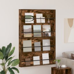 vidaXL Tijdschrift Rek met plank 2 st Gerookt eiken 100 x 12 x 70 cm