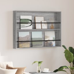 vidaXL Tijdschrift Rek Grijs Sonoma 100 x 12 x 70 cm Bewerkt hout