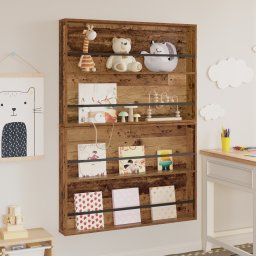 vidaXL Tijdschrift Rek 2 st Oudhout 100 x 12 x 70 cm Bewerkt hout