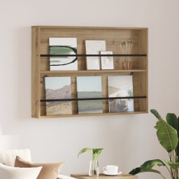 vidaXL Tijdschrift Rek Artisan Eiken 100 x 12 x 70 cm Bewerkt hout