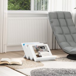 vidaXL Tijdschrift Rek met plank Wit 53 x 40 x 28,5 cm Bewerkt hout