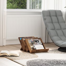 vidaXL Tijdschrift Rek Oudhout 53 x 40 x 28,5 cm Bewerkt hout
