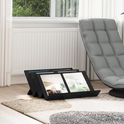 vidaXL Tijdschrift Rek Zwart Eiken 65 x 53 x 28,5 cm Bewerkt hout