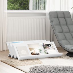 vidaXL Tijdschrift Rek met plank Wit 90 x 53 x 28,5 cm Bewerkt hout