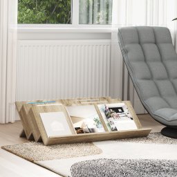 vidaXL Tijdschrift Rek Sonoma Eiken 90 x 53 x 28,5 cm Bewerkt hout