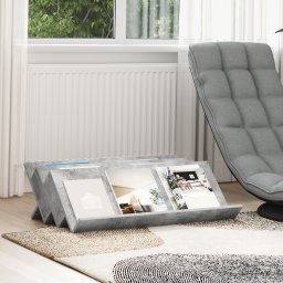 vidaXL Tijdschrift Rek Concerte Grijs 90 x 53 x 28,5 cm Bewerkt hout