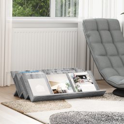 vidaXL Tijdschrift Rek Grijs Sonoma 90 x 53 x 28,5 cm Bewerkt hout