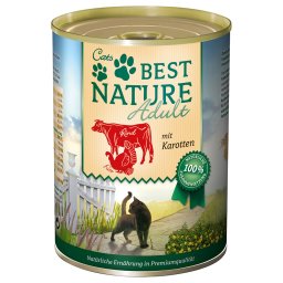12x 400g Best Nature Cat Adult Rund, Kalkoen & Wortel natvoer voor katten