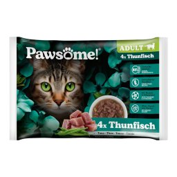 Pawsome Adult Cat 4 x 85 g - Tonijn