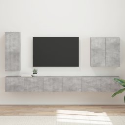 vidaXL TV Wandkast Set 6 st Beton Grijs