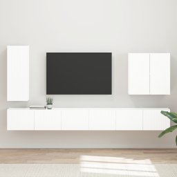vidaXL TV Wandkast Set 6 st Hoogglans wit