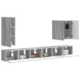 vidaXL TV Wandkast Set 6 st 78,5 x 30 x 29,5 cm Grijs Sonoma