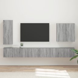vidaXL TV Wandkast Set 6 st Grijs Sonoma