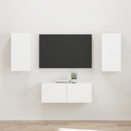 vidaXL Tv-meubelset 2 st Wit Bewerkt hout