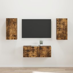 vidaXL Tv-meubelset 2 st Gerookt eiken Bewerkt hout