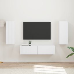 vidaXL Tv-meubelset 2 st Wit Bewerkt hout