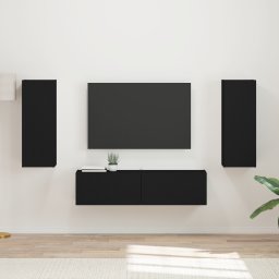 vidaXL Tv-meubelset 2 st Zwart Bewerkt hout