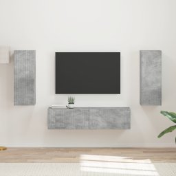 vidaXL Tv-meubelset 2 st Beton Grijs Bewerkt hout