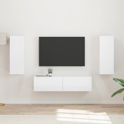 vidaXL Tv-meubelset 2 st Hoogglans wit Bewerkt hout