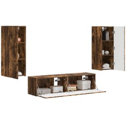 vidaXL Tv-meubelset 2 st 30 x 31 x 80 cm Gerookt eiken