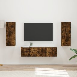 vidaXL Tv-meubelset 2 st Gerookt eiken Bewerkt hout