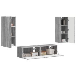 vidaXL Tv-meubelset 2 st 30 x 31 x 80 cm Grijs Sonoma