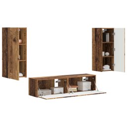 vidaXL Tv-meubelset 2 st 30 x 31 x 80 cm Oudhout